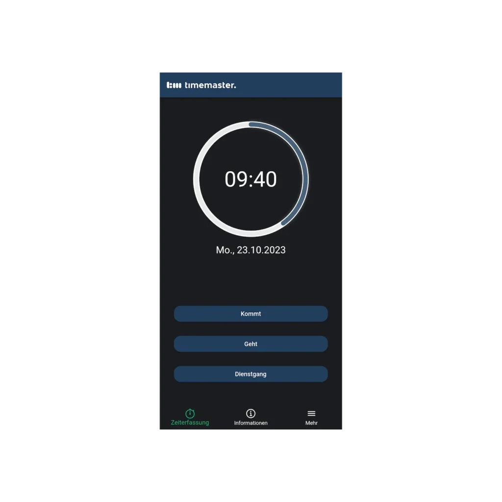 Über ein Smartphone können Mitarbeiter einfach selbst Zeitbuchungen per App auslösen