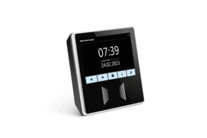 Netzwerkfähiges Terminal in schwarz zur Zeiterfassung mit RFID und NFC