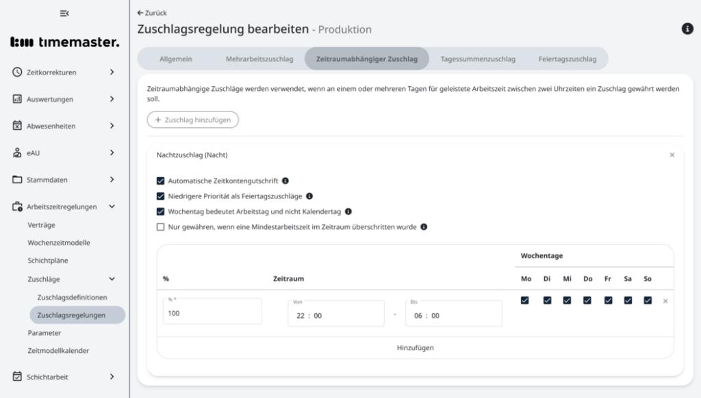 Nachzuschläge im Zuschläge-Modul