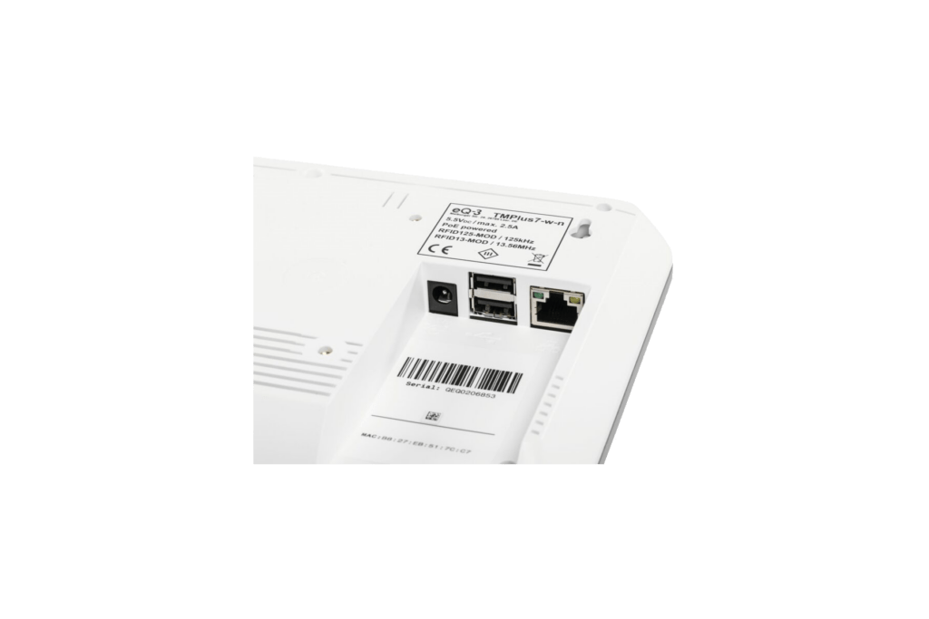 Die Rückansicht eines weißenTerminals plus7