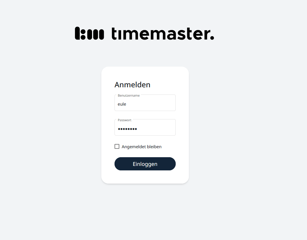 Login durch den Mitarbeiter
