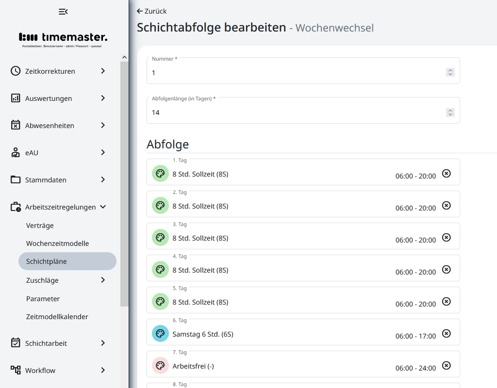 Anlegen einer Schichtabfolge