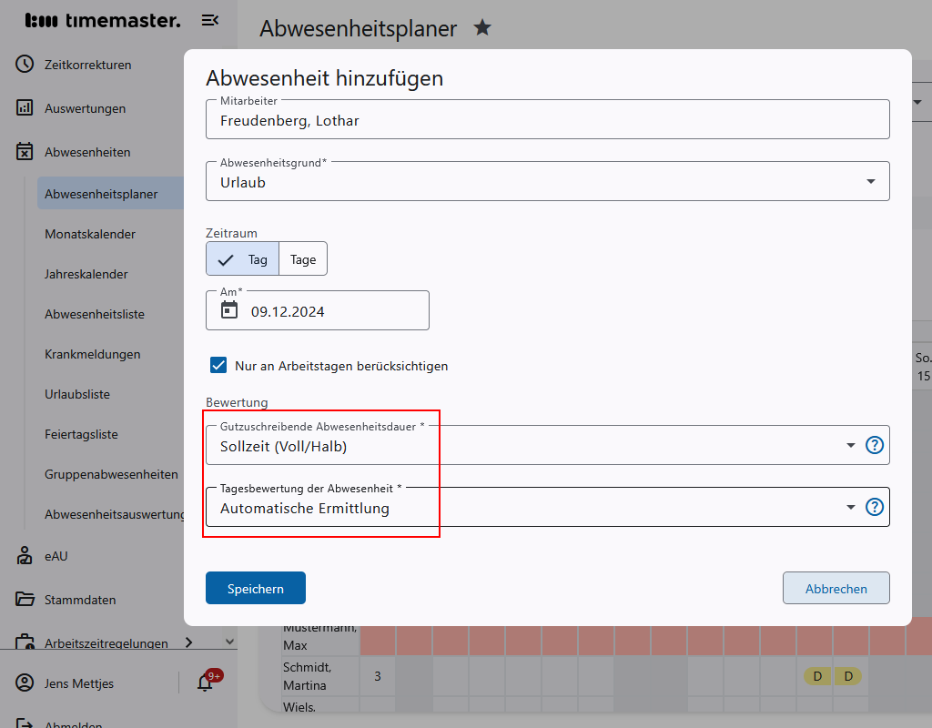 Konfiguration der Bewertung