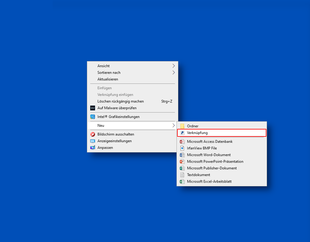 Erstellen einer Verknüpfung