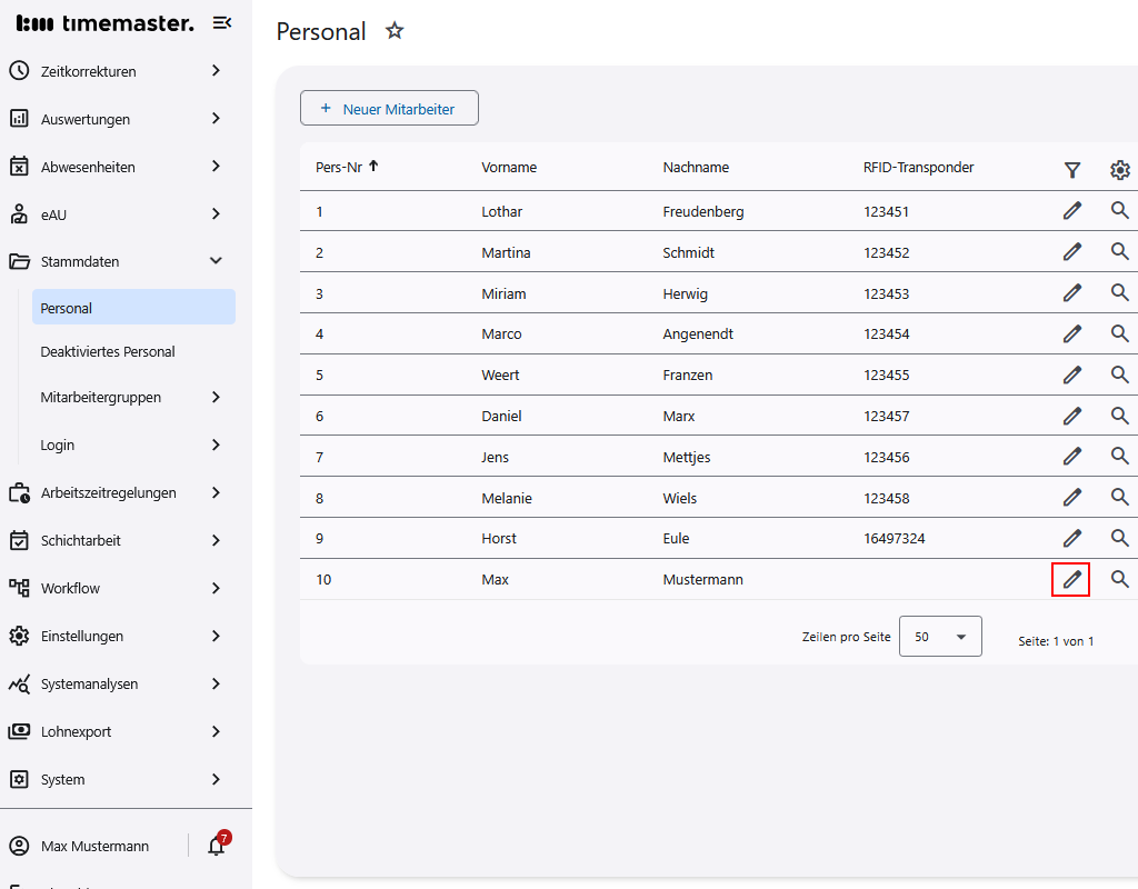 Aufruf eines austretenden Mitarbeiters