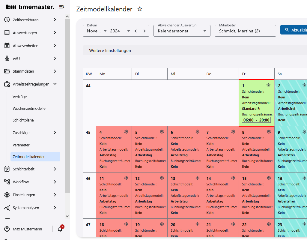 Ansicht des angepassten Vertrags