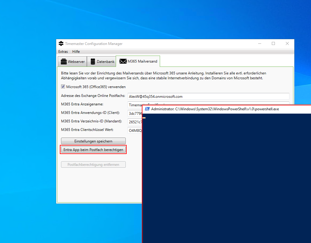 Konfiguration des Mailversands