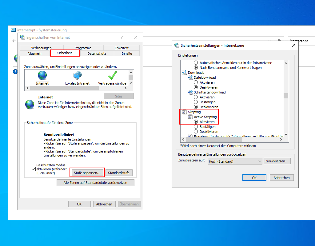 Einrichtung des Mailversands