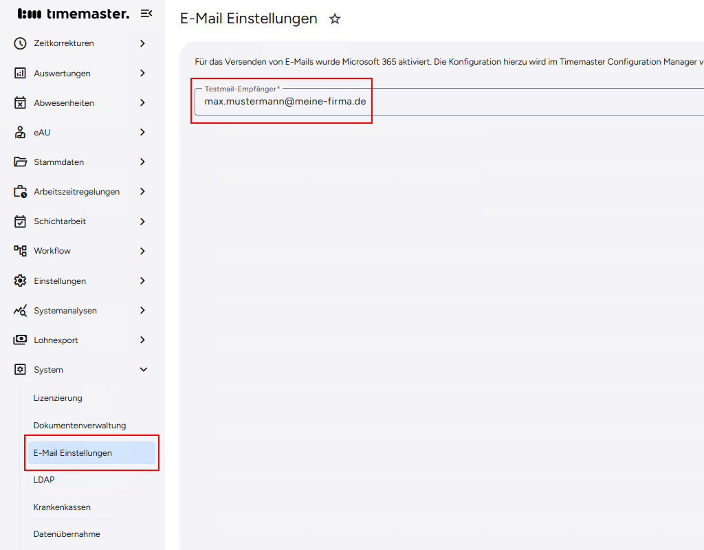Test des Mailversands